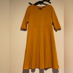 Jessica London Mustard Long Sleeve Dress Size 10
